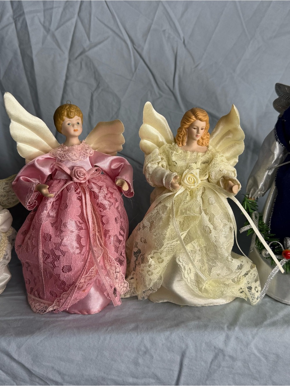 🔥2 for $10🔥 Four Decorative Angel Tree Toppers - 5", 7" x 2, 8.5"